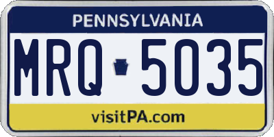 PA license plate MRQ5035