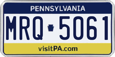PA license plate MRQ5061