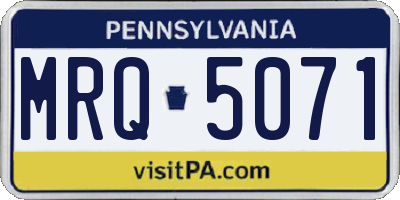 PA license plate MRQ5071