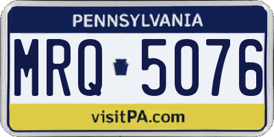 PA license plate MRQ5076
