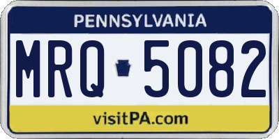 PA license plate MRQ5082