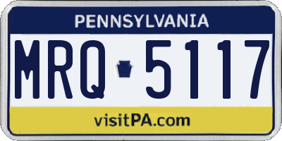 PA license plate MRQ5117