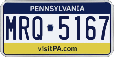 PA license plate MRQ5167