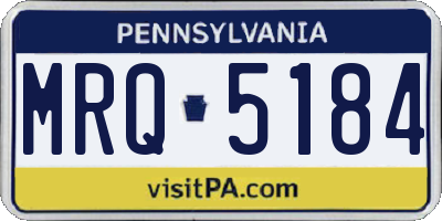 PA license plate MRQ5184