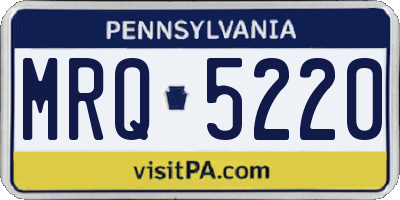 PA license plate MRQ5220
