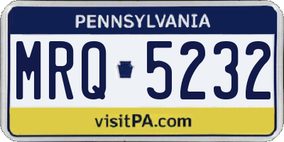 PA license plate MRQ5232