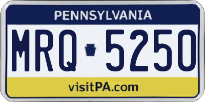 PA license plate MRQ5250