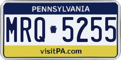 PA license plate MRQ5255