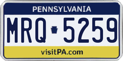 PA license plate MRQ5259