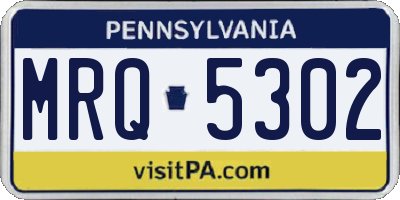 PA license plate MRQ5302