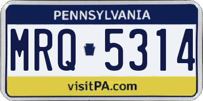 PA license plate MRQ5314
