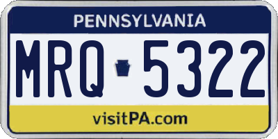 PA license plate MRQ5322