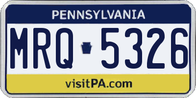 PA license plate MRQ5326