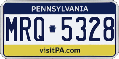 PA license plate MRQ5328