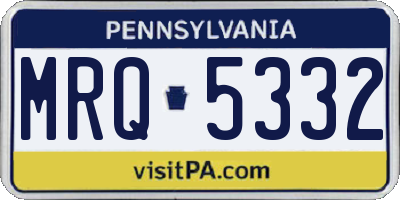 PA license plate MRQ5332