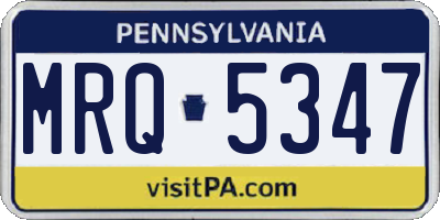 PA license plate MRQ5347