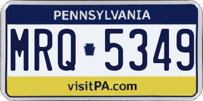 PA license plate MRQ5349