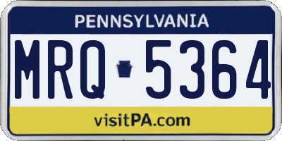PA license plate MRQ5364