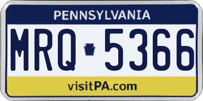 PA license plate MRQ5366