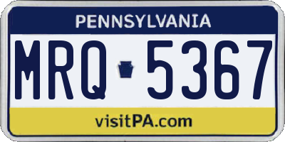 PA license plate MRQ5367