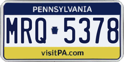 PA license plate MRQ5378