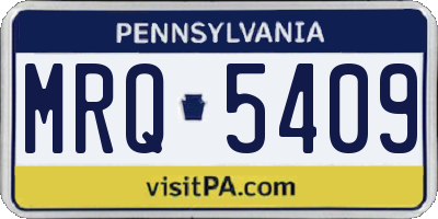 PA license plate MRQ5409