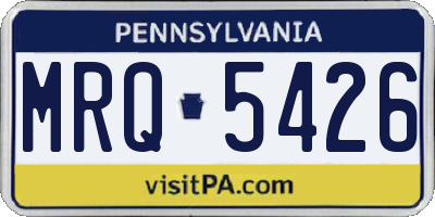 PA license plate MRQ5426