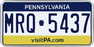 PA license plate MRQ5437