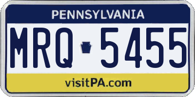 PA license plate MRQ5455