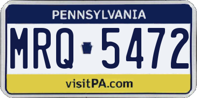 PA license plate MRQ5472