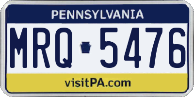 PA license plate MRQ5476
