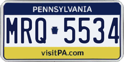 PA license plate MRQ5534