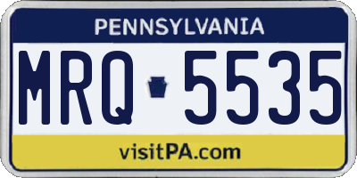 PA license plate MRQ5535