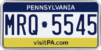 PA license plate MRQ5545