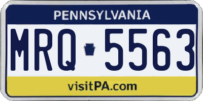 PA license plate MRQ5563