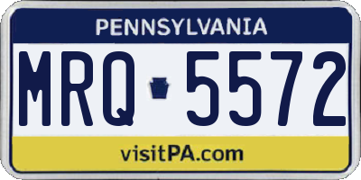 PA license plate MRQ5572