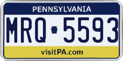 PA license plate MRQ5593