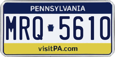 PA license plate MRQ5610