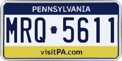PA license plate MRQ5611