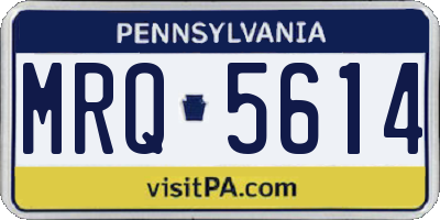PA license plate MRQ5614