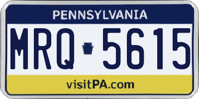 PA license plate MRQ5615