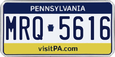 PA license plate MRQ5616