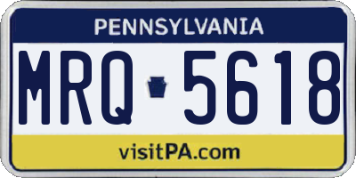 PA license plate MRQ5618