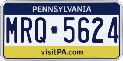 PA license plate MRQ5624