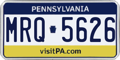 PA license plate MRQ5626