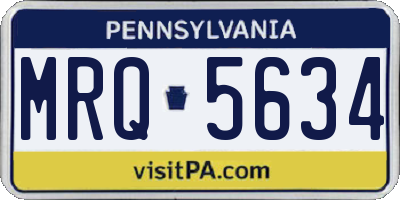 PA license plate MRQ5634