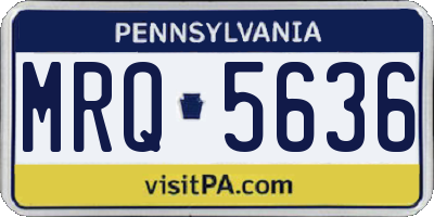 PA license plate MRQ5636