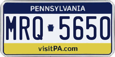 PA license plate MRQ5650