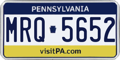 PA license plate MRQ5652