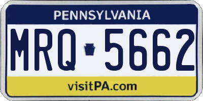 PA license plate MRQ5662